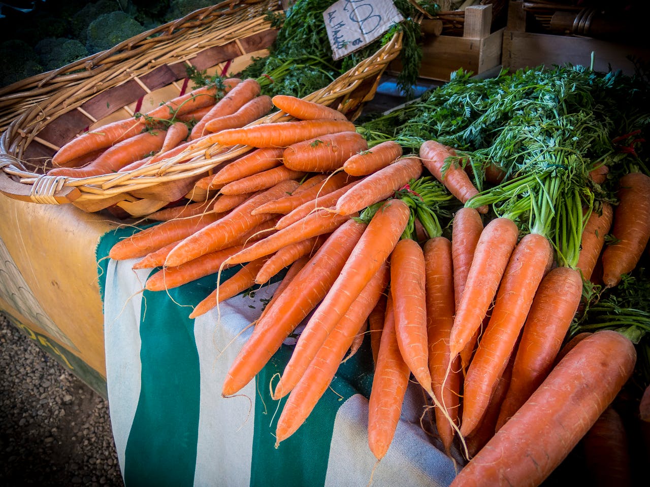 who-we-are Vibrant fresh carrots on sale at a local farmers market, showcasing organic produce.